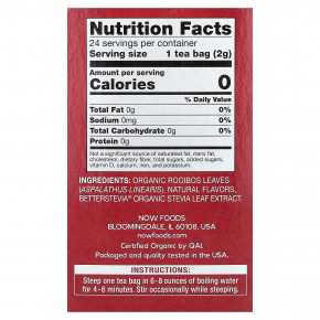 NOW Foods, Better Off Red™, чай без кофеина, 24 чайных пакетика, 48 г (1,7 унции) в Москве - eco-herb.ru | изображение NOW Foods, Better Off Red™, чай без кофеина, 24 чайных пакетика, 48 г (1,7 унции) в Москве - eco-herb.ru | фото