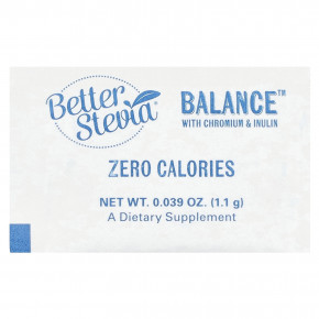 NOW Foods, Better Stevia®, Balance™, с хромом и инулином, 100 пакетиков по 1,1 г (0,039 унции) в Москве - eco-herb.ru | фото