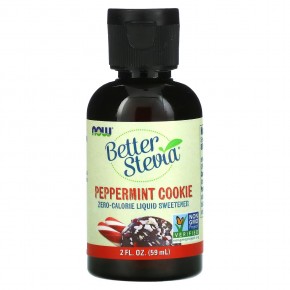 NOW Foods, Better Stevia, жидкий подсластитель без калорий, «Мятное печенье», 59 мл (2 жидк. унции) - описание