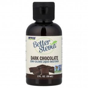 NOW Foods, Better Stevia®, жидкий подсластитель с нулевой калорийностью, со вкусом темного шоколада, 59 мл (2 жидк. унции) - описание