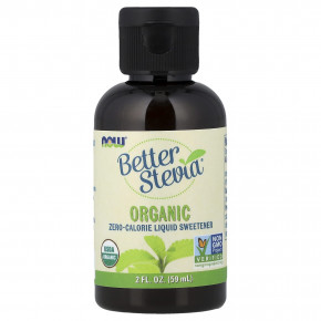 NOW Foods, Better Stevia®, органический жидкий подсластитель с нулевой калорийностью, 59 мл (2 жидк. унции) - описание | фото