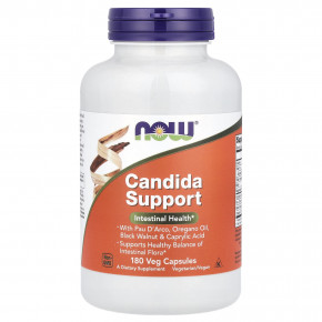 NOW Foods, Candida Support, 180 растительных капсул - описание | фото