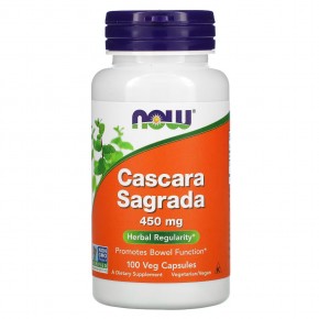 NOW Foods, Крушина (Cascara Sagrada), 450 мг, 100 вегетарианских капсул - описание