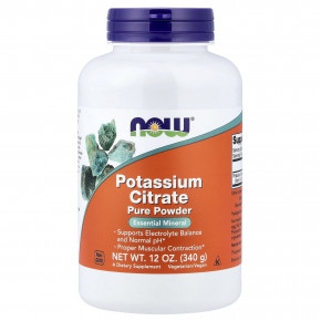 NOW Foods, цитрат калия, чистый порошок, 340 г (12 унций) - описание | фото
