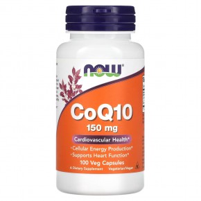NOW Foods, CoQ10, 150 мг, 100 растительных капсул - описание