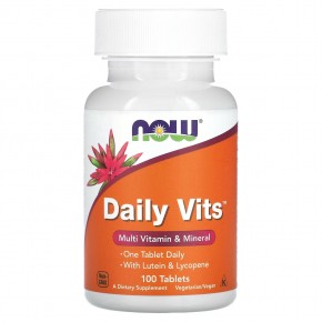 Now Foods, Daily Vits, мультивитамины и минералы, 100 таблеток - описание