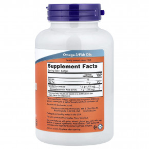 NOW Foods, DHA-1000, рыбий жир с ДГК, 90 капсул в Москве - eco-herb.ru | фото
