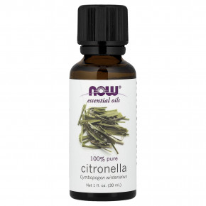 NOW Foods, Эфирные масла, цитронелла, 30 мл (1 жидкая унция) - описание | фото