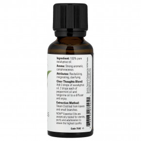 NOW Foods, Эфирные масла, Эвкалипт, 1 жидкая унция (30 мл) в Москве - eco-herb.ru | фото