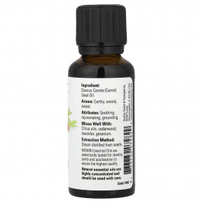 NOW Foods, эфирные масла, масло из семян моркови, 30 мл (1 жидк. унция) в Москве - eco-herb.ru | фото