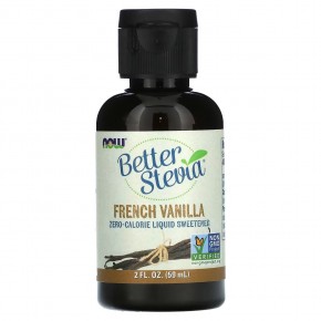 NOW Foods, Жидкий подсластитель Better Stevia, французская ваниль, 59 мл - описание