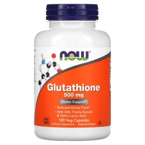 NOW Foods, Глутатион, 500 мг, 120 растительных капсул - описание
