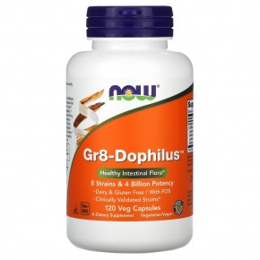 NOW Foods, Gr8-Dophilus, 120 вегетарианских капсул - описание