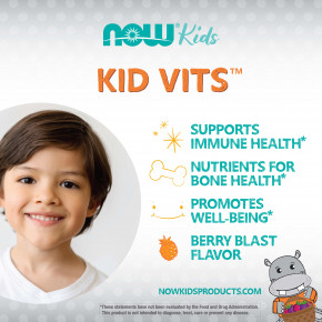 NOW Foods, Kids, Kid Vits™, детские витамины, со вкусом ягодного лимонада, 120 жевательных таблеток в Москве - eco-herb.ru | фото