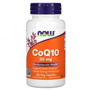 NOW Foods, коэнзим Q10, 30 мг, 120 растительных капсул - описание