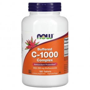 NOW Foods, комплекс буферизованного витамина C-1000, 180 таблеток - описание