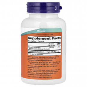 NOW Foods, коралловый кальций, 350 мг, 100 капсул в Москве - eco-herb.ru | изображение NOW Foods, коралловый кальций, 350 мг, 100 капсул в Москве - eco-herb.ru | фото