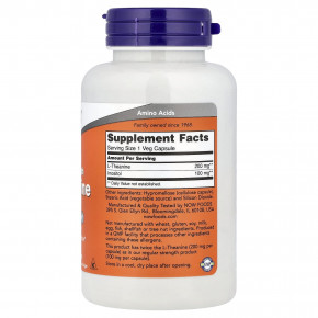 NOW Foods, L-теанин, 120 растительных капсул в Москве - eco-herb.ru | фото