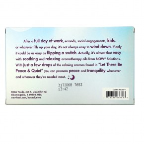 NOW Foods, Solutions, Let There Be Peace & Quiet, набор расслабляющих эфирных масел, 4 флакона по 10 мл (1/3 жидк. Унции) в Москве - eco-herb.ru | фото