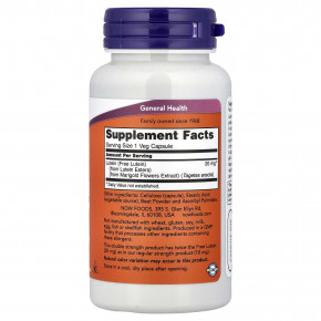 NOW Foods, лютеин, 20 мг, 90 вегетарианских капсул в Москве - eco-herb.ru | фото