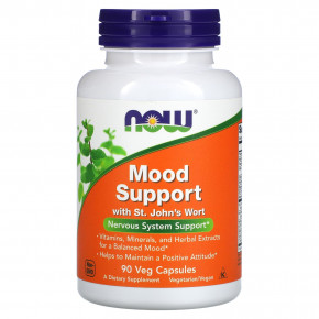 NOW Foods, Mood Support со зверобоем, 90 растительных капсул - описание | фото