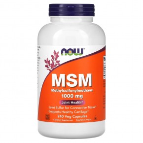 NOW Foods, МСМ, метилсульфонилметан, 1000 мг, 240 вегетарианских капсул - описание