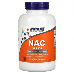 NOW Foods, NAC, 600 мг, 250 капсул - описание