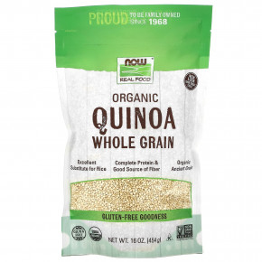 NOW Foods, Organic Quinoa, цельное зерно, 454 г (16 унций) - описание | фото