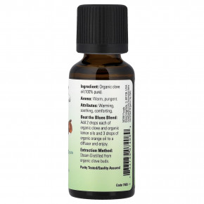 NOW Foods, Органические эфирные масла, гвоздика, 1 жидк. унц. (30 мл) в Москве - eco-herb.ru | фото