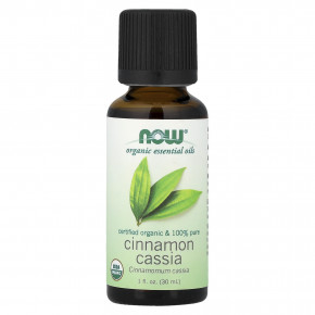 NOW Foods, органические эфирные масла, кассия, 30 мл (1 жидк. унция) - описание