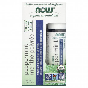 NOW Foods, органические эфирные масла, перечная мята, 10 мл (1/3 жидк. унции) в Москве - eco-herb.ru | фото