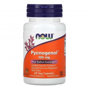 NOW Foods, Pycnogenol, 100 мг, 60 растительных капсул - описание