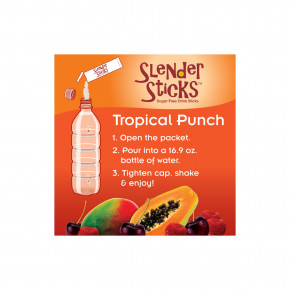 NOW Foods, Real Food, Slender Sticks™, тропический пунш, 12 стиков по 5 г (0,18 унции) в Москве - eco-herb.ru | фото