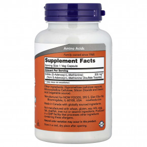 NOW Foods, SAMe, 200 мг, 120 растительных капсул в Москве - eco-herb.ru | фото