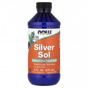 NOW Foods, Silver Sol, добавка с серебром, 237 мл (8 жидк. унций) - описание | фото