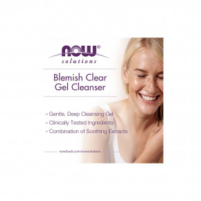 NOW Foods, Solutions, Blemish Clear, очищающий гель, очищение, 4 жидких унции (118 мл) в Москве - eco-herb.ru | фото