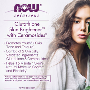 NOW Foods, Solutions, Glutathione Skin Brightene, осветляющее средство для кожи с глутатионом, 30 вегетарианских капсул в Москве - eco-herb.ru | фото