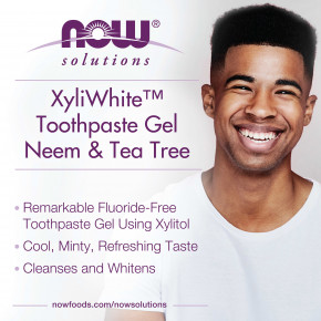 NOW Foods, Solutions, XyliWhite™, зубная паста-гель, ним и чайное дерево, мята, 181 г (6,4 унции) в Москве - eco-herb.ru | изображение NOW Foods, Solutions, XyliWhite™, зубная паста-гель, ним и чайное дерево, мята, 181 г (6,4 унции) в Москве - eco-herb.ru | фото
