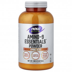 NOW Foods, Sports, Amino-9 Essentials™ в порошке, 330 г (11,64 унции) - описание | фото