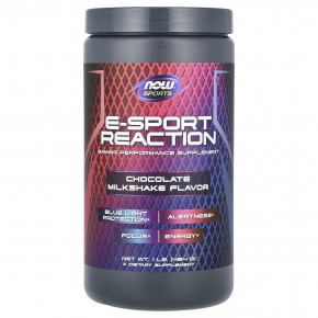 NOW Foods, Sports, E-Sport Reaction, шоколадный молочный коктейль, 454 г (1 фунт) в Москве - eco-herb.ru | фото