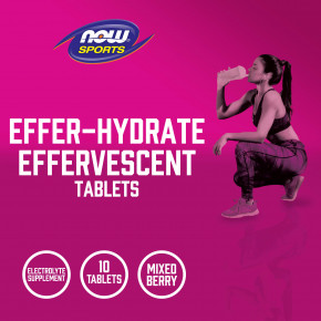 NOW Foods, Sports, Effer-Hydrate, восстановление, ассорти ягод, 10 таблеток, 51 г (1,8 унции) в Москве - eco-herb.ru | фото