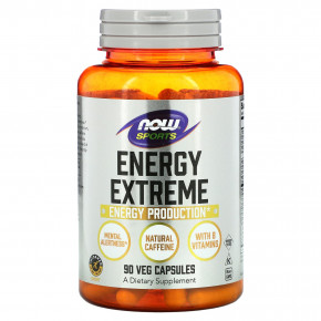 NOW Foods, Sports, Energy Extreme, препарат для поддержки физической и умственной активности, 90 растительных капсул - описание | фото