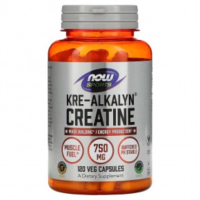 NOW Foods, Sports, Kre-Alkalyn Creatine (креалкалин креатин), 120 капсул - описание