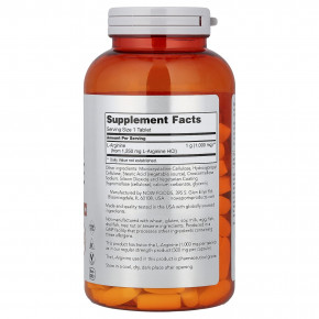 NOW Foods, Sports, L-аргинин, 1000 мг, 180 таблеток в Москве - eco-herb.ru | фото