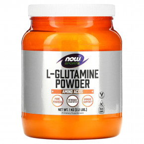 NOW Foods, Sports, L-Glutamine Powder, 2,2 фунта (1 кг) в Москве - eco-herb.ru | фото