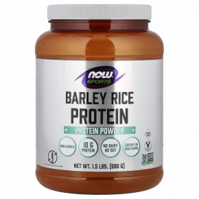 NOW Foods, Sports, протеиновый порошок из ячменя и риса, без добавок, 680 г (1,5 фунта) - описание | фото