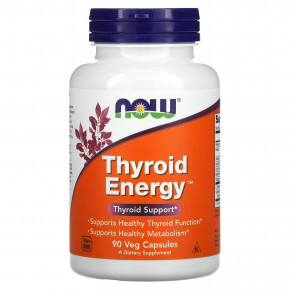 NOW Foods, Thyroid Energy, 90 растительных капсул - описание | фото