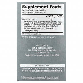 NOW Foods, TLC™ Throat & Lung Care, смесь с бузиной и чаем, без кофеина, 24 чайных пакетика, 48 г (1,7 унции) (Товар снят с продажи) в Москве - eco-herb.ru | фото