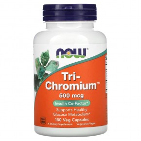 NOW Foods, Tri-Chromium, 500 мкг, 180 капсул - описание