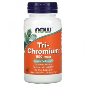 NOW Foods, Tri-Chromium, 500 мкг, 90 вегетарианских капсул - описание